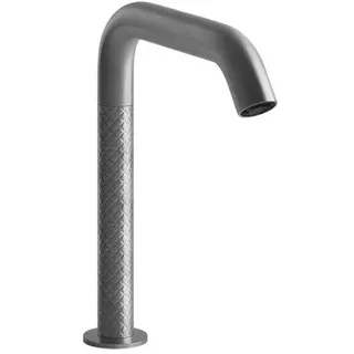 Gessi316 Intreccio, Berührungsloser, elektronisch gesteuerter Waschtisch-Auslauf, integrierter Sensor am Perlator, Ausladung 154mm, höhere Version 230mm, 54180239, Farbe: Edelstahl matt gebürstet