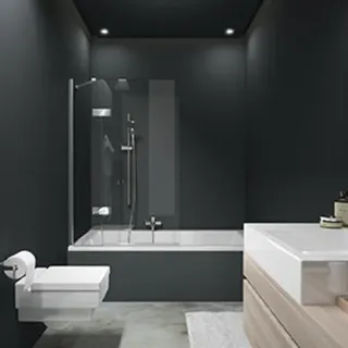 HÜPPE Solva Badewannenabtrennung, festes Segment, 1-teilig, linksseitige Befestigung, teilgerahmt, Breite 950mm, Höhe 1500mm, S26201092322, Duschkabine: Profilfarbe silber hochglanz Glas ESG klar mit