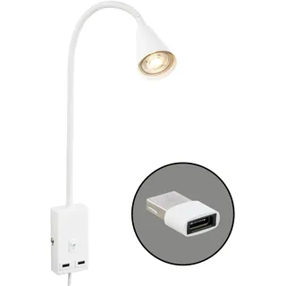 BRILONER LEUCHTEN Nachttischlampe "JUSTRA Tischlampe", weiß (weiß, neutral), Leuchten, Nachttischlampe