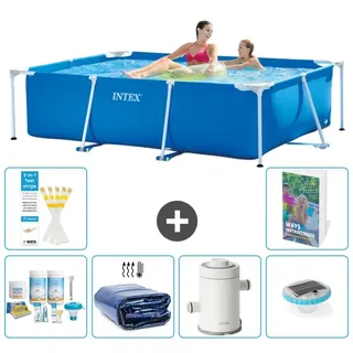 Rechteckiger Frame Pool - 220x150x60 cm - 7-teilig S54 - Blau