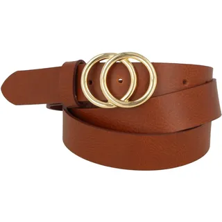 MGM Damen Circles Gürtel, Cognac-Gold, 75