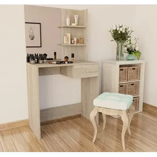 The Living Store Schminktisch Holzwerkstoff 75x40x141 cm Eiche - Braun