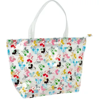 Safta MICKEY MOUSE BEACH Einkaufstasche für Damen, Shopping-Tasche, bequem und vielseitig, Qualität und Widerstandsfähigkeit, 54 x 17 x 35 cm, mehrfarbig/transparent, Mehrfarbig/Transparent, Estándar,