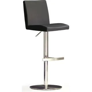 Bistrostuhl MCA FURNITURE "BARBECOOL Barhocker Bistrostuhl Tresenhocker", schwarz (schwarz, edelstahl gebürstet), B:40cm H:85cm T:52cm, Leder, Stühle, Bistrostuhl, mit Rückenlehne,Bodenplatte rund, 360 drehbar, Sitzhöhe von 56-81 cm