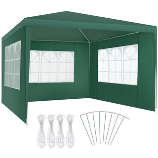 Tectake Pavillon Barinas 3 x 3 m inkl. Seitenteile Grün