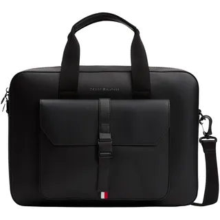 Tommy Hilfiger Herren Laptoptasche Foundation mit Schultergurt, Schwarz (Black), Einheitsgröße