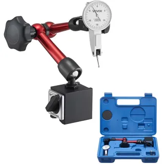 Vevor Messuhr mit Magnetstativ & Aufbewahrungskoffer, 0,01 mm Genauigkeit, 0–0,76 mm Bereich, Mikrokugelgriff für Messungen in engen Bereichen, industrielle Bearbeitung & Inspektion