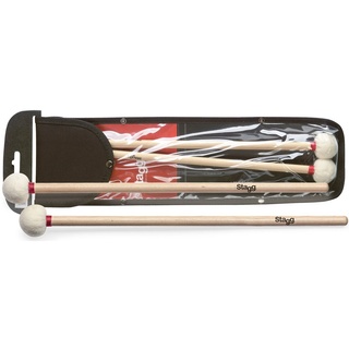 Stagg 19038 Paukenschlägel/Timpani Mallets (1-Paar, Ahornstiel mit 35mm Filzkopf, Länge: 380mm)