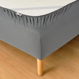 Wrappybag Boxspring Bettumrandung 90 x 200 mit Gummibändern – Neuer Look für Ihren Alten Boxspring-Sockel – Farbe Grau - Betthusse in 6 Größen Verfügbar