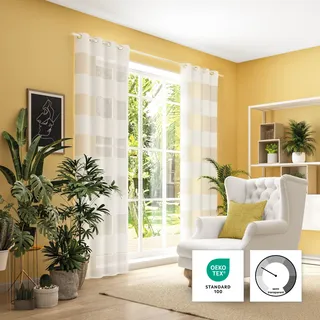 Neutex for you! Neutex for you "SONORA" Ösen 1, Stk. tlg. 3D Musterung im Leinen-Look,
