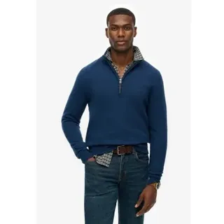 Superdry für Herren. M6110688A Marineblauer Wollpullover (L), Lässig, Wolle