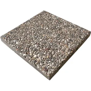 Diephaus Waschbetonplatte 40 cm x 40 cm x 4 cm Rheinkies