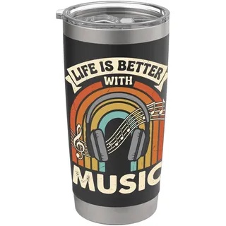 Life is Better Music Kopfhörer Produzent DJ Doppelwandiger Edelstahl-Thermobecher