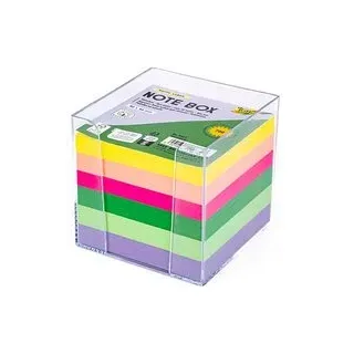folia Zettelbox HAPPY VIBES transparent inkl. 700 Notizzettel bunt