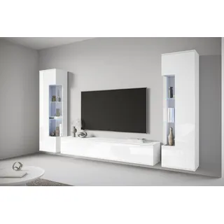 OTTO home "Kenia, Vitrine Türanschlag links/rechts wechselbar", 3 Stk. tlg., weiß, weiß hochglanz),