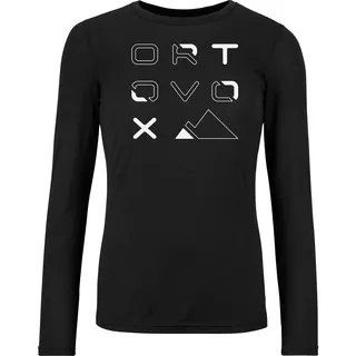 Ortovox Damen 185 Merino Brand Outline Longsleeve (Größe L, schwarz)