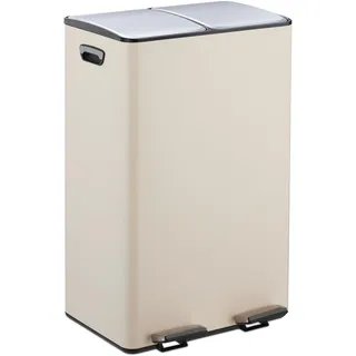 Relaxdays Treteimer 30 l Beige/Silber