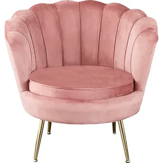 SalesFever Lounge-Sessel Clam Samt 76 x 78 x 76 cm roségold gepolstert
