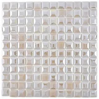 Mosaik Küchenrückwand Recycling ECOGlas beige quadratisch Bad WC WB350-24 1Matte