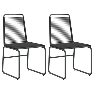 vidaXL Gartenstühle 2 pcs Schwarz 48 x 55 x 89,5 cm Rattan - Schwarz