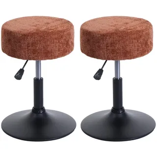 MCW Hocker Orange 2er-Set , Textil , 37x57x37 cm , Wohnzimmer, Sessel, Hocker & Hockerbänke, Sitzhocker