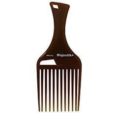 Afro Haarkamm mit Arganöl infundiert - Breiter Zahnschwaderkamm für Typ 3A bis 4C, dickes und lockiges Haar in Braun