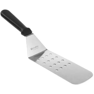 HENDI Wender, flexibel, perforiert, Hamburgerwender, Grillwender, Bratenwender, Pfannenwender, Spachtel, Winkelpalette, Geschirrspülmaschinengeeignet, Klinge: 235mm, 73x380mm, Edelstahl/Polypropylen