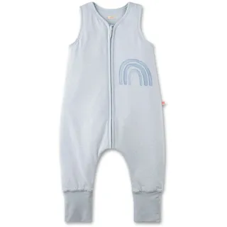 Sanetta Baby-Schlafsack mit Füßen Blau | Praktischer und bequemer Unisex-Schlafsack aus Bio-Baumwolle. Baby-Schlafsack mit Reißverschluss und Regenbogen-Print | Baby Sleeping Bag
