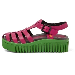 Art für Damen. 1157521O8003_043 Ledersandalen 1575 Brighton rosa (39), 3 bis 5 cm, Schnalle, Lässig