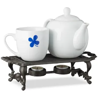 Relaxdays Warmhalteplatte Warmhalteplatte, Braun