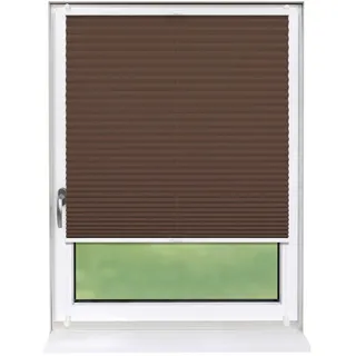Deco-Raum Plissee Basic 110 x 150cm Klemmfix ohne Bohren , Braun , Textil , 110x150 cm , Heimtextilien, Vorhänge, Plissees