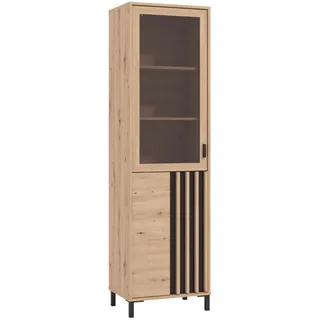 Vitrine HOME AFFAIRE "LAVAL Vitrinenschrank, Glasschrank, Standvitrine, Highboard/Sideboard", artisan eiche, B:80cm H:192,5cm T:40cm, FSC-zertifizierter Holzwerkstoff, Glas, MDF, Metall, Schränke, Vitrine, Türen, 4 Einlegeböden, 5 Fächer, Gesamtmaße (B/T/H): 54,5/40/192,5 cm