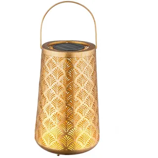 Ambia Garden Solarleuchte , Goldfarben , Metall, Kunststoff , rund , 32 cm , Ce , mit Schalter, Timerfunktion, Ladeanzeige , Lampen & Leuchten, Außenbeleuchtung, Solarleuchten