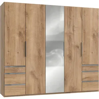 WIMEX Level 250 x 216 x 58 cm Plankeneiche Nachbildung mit Spiegeltüren und Schubladen