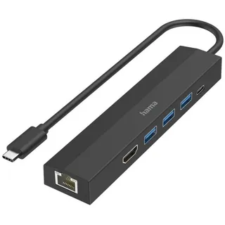 Hama »USB-C Hub - USB 3.1 - 6 Ports, USB-A, HDMI, LAN«, USB-C zu 5 Gbps, Ultra HD, 4K, Thunderbold, Power Delivery)