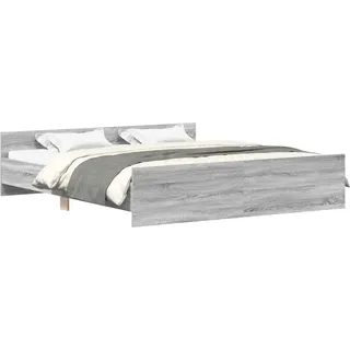 vidaXL Bettgestell mit Kopf- und Fußteil Grau Sonoma 180x200 cm - Grau