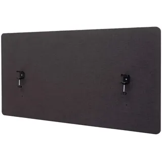 MCW Akustik-Tischtrennwand MCW-G75, Büro-Sichtschutz Schreibtisch Pinnwand, doppelwandig Stoff/Textil ~ 60x120cm braun-grau