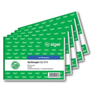 Sigel 619Q5 Quittungsblock DIN A6 quer Anzahl der Blätter: 50 5St.