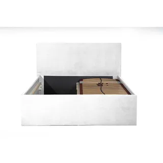 Halmon Schlafkomfort Betten Polsterbett Gent Weiß 140 x 200 x 40 cm Stauraum Ohne Matratze und Lattenrost , Holz , 140x200 cm , Schlafzimmer, Betten, Polsterbetten