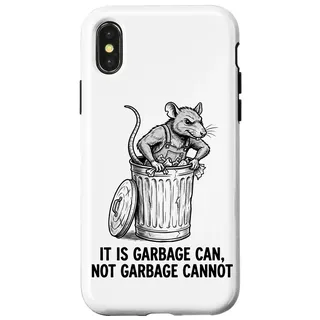Hülle für iPhone X/XS Lustiger Retro-Abfalleimer für Ratten, kein Müll, kein Straßenüberlebender