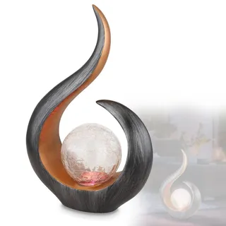 bmf-versand Solarleuchte Garten Flamme Bunt Solarlampe Außen Leuchte Solar mit Pflegetuch – Schwarz