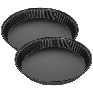 Zenker 9915150 Quicheform 2er Set, Lothringen, Kuchenform, 28 cm, Quiche-Form, Stahl, Schwarz, 28 x 4 cm