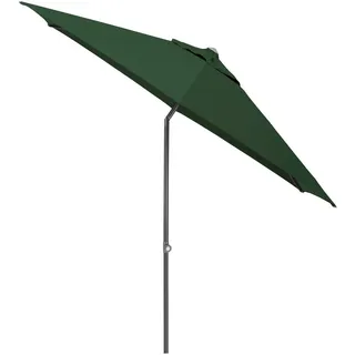 Kettler Sonnenschirm , Anthrazit, Grün , Textil , 360° drehbar, höhenverstellbar, lichtecht, Knickgelenk, regenabweisend, rostfrei, stabile Strebegelenke, U-Profil-Streben, UV-beständig, wetterfest, mit Belüftung, geeignet für Balkon , Sonnenschutz, Sonnenschirme