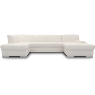 DOMO. collection Wohnlandschaft Star, Leder-Sofa in U-Form, Polstergarnitur, Couch 150 x 304 x 150 cm (BxTxH), in Kunstleder weiß