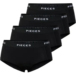 Pieces Hipster »PCLOGO LADY 4 PACK SOLID NOOS BC«, 4 Stk. pieces Black