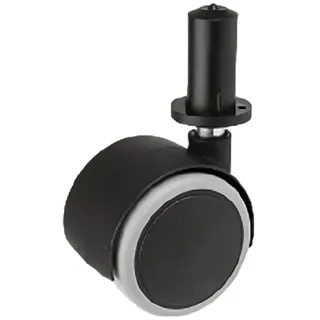 Domino Möbelset, Dorn 8mm, mit Hülse Durchmesser 50mm/40kg, für Parkett | Möbelrad | Räder für Möbel, Bürostuhl, Beistellbett, Schreibtischstuhl, | Stuhl-Rad | Schwarz