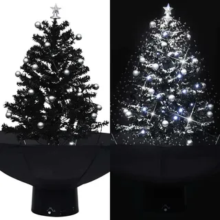 The Living Store Schneiender Weihnachtsbaum mit Schirmfuß Schwarz 75 cm PVC - Schwarz