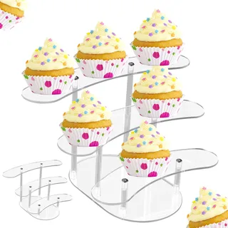 Cupcake Ständer Halter, Tortenständer 3 Etagen Dessert Turm Muffinständer Party Geburtstagsfeier Dekorationen für Mädchen und Kinder Muffin Hochzeit Geburtstag Duschen Kuchen Torten