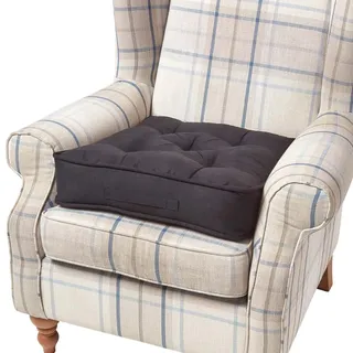 Homescapes Sitzkissen braun 50/50/10 cm – Sesselkissen, Velours , Textil , Füllung: Polyester , Quadratisch , 50x10x50 cm , Oeko-Tex® , Heimtextilien, Wohntextilien, Sitzkissen