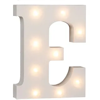 Out of the Blue 57/6078 - Holz Buchstabe "E" mit 9 LED Lichtern, batteriebetrieben, ca. 16 cm, 16 x 3 x 16 cm